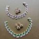 Handmade Brass Metal Jewellery Green Teardrop Necklace Set